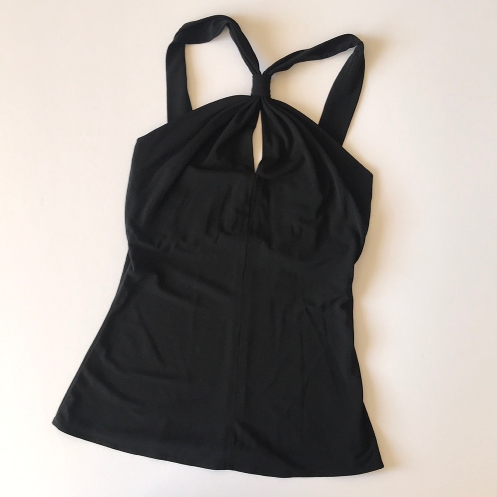 ELIE TAHARI BLACK KEYHOLE TANK SIZE XS